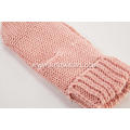 Girl's Knitted Faux Fur Strip Mitten Gloves